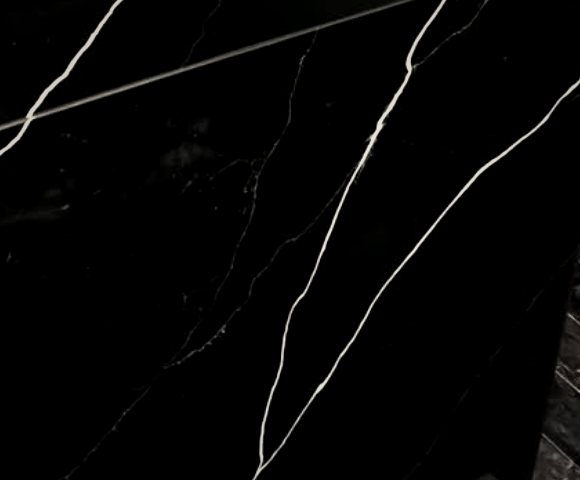 Black quartz with white veining